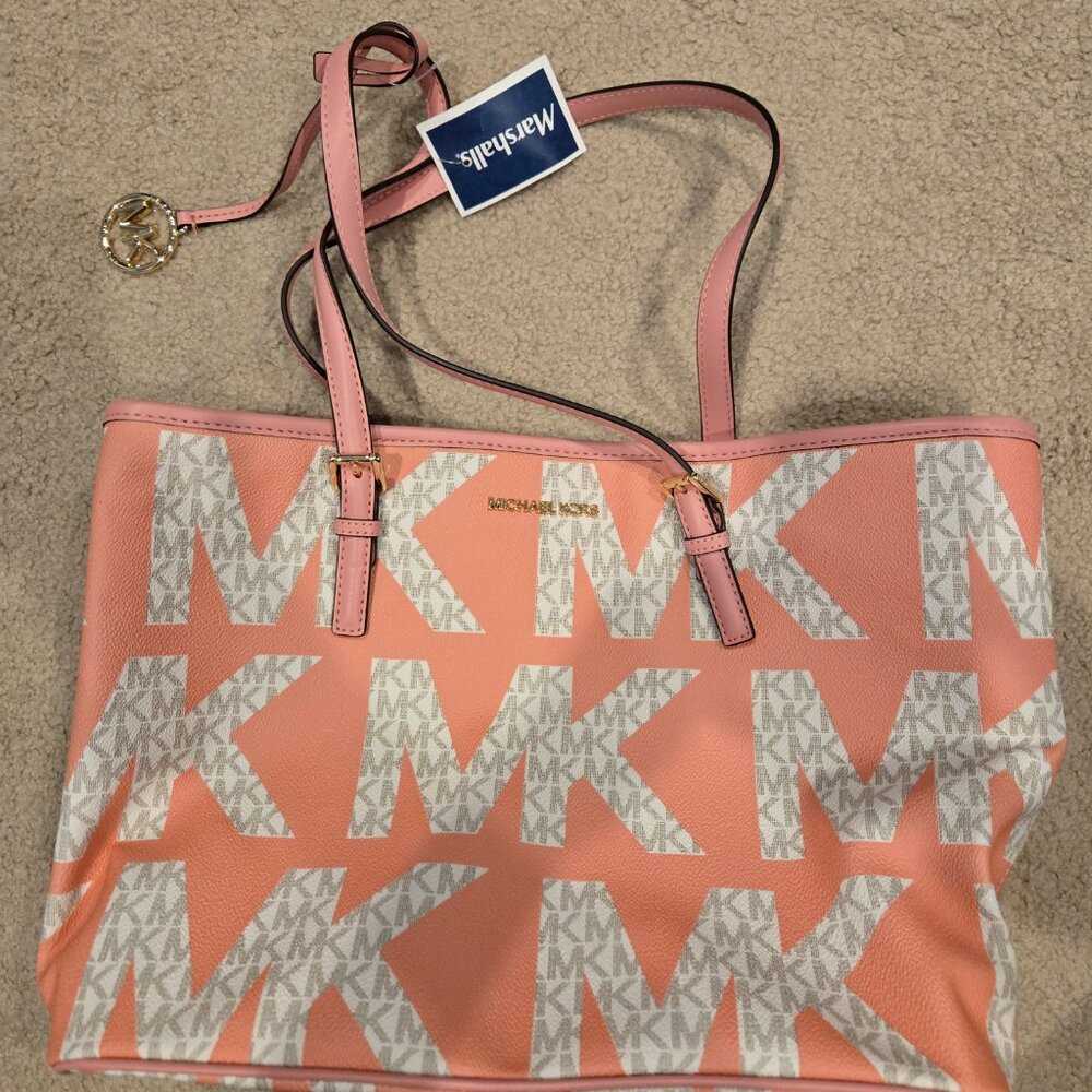 Michael Kors NWT Peach Logo Tote Handbag - Picture 2 of 2